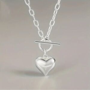 NEW Silver Heart Pendant Necklace